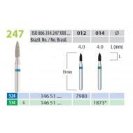Freze diamantate, flacara, forma 247
